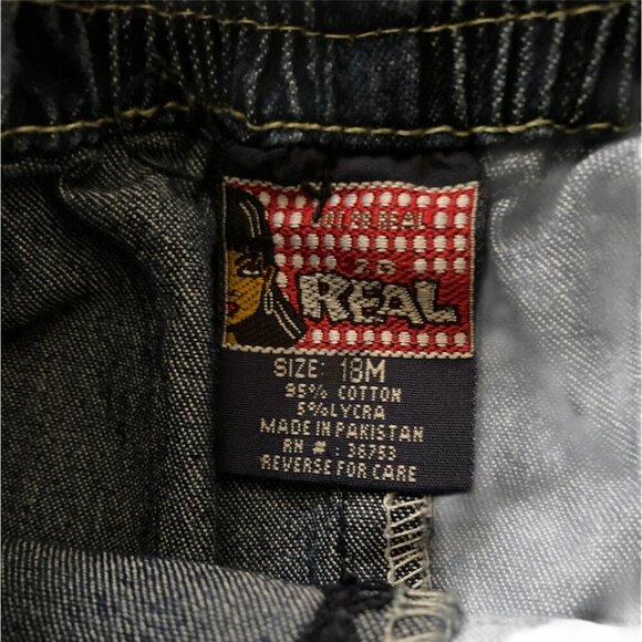 2B Real Baby Girls 18M Blue Denim Skort With Floral Embroidery Elastic Waist - Picture 3 of 5